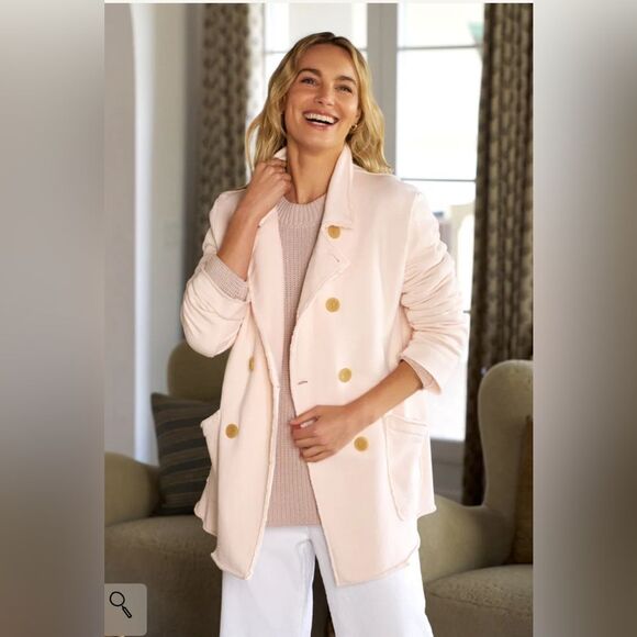 FRANK & EILEEN NEW TRIPLE FLEECE BELFAST ENGLISH PEACOAT IN BISCOTTI M - Picture 1 of 8